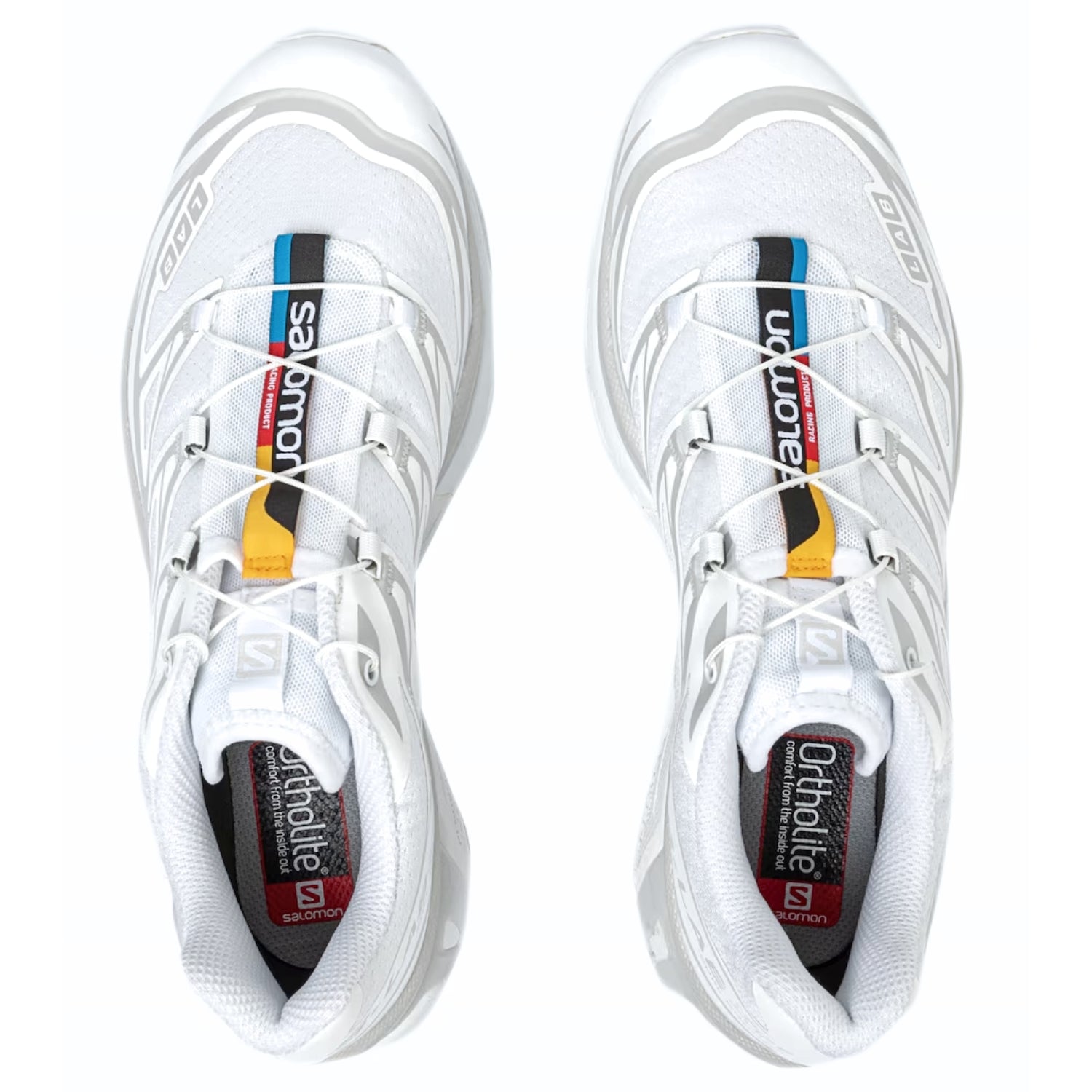 Close-up of Salomon XT-6 ADV White sneaker sole traction