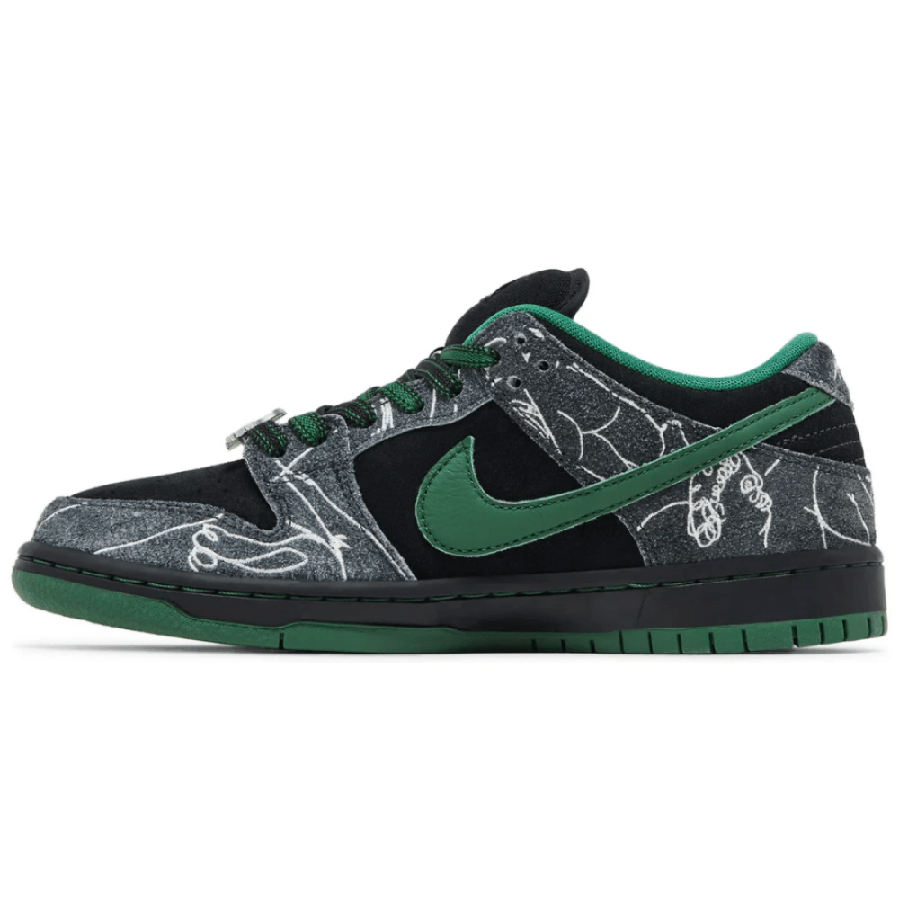 THERE Skateboards x Dunk Low SB Ultra Humanized Special Box on feet Dubai