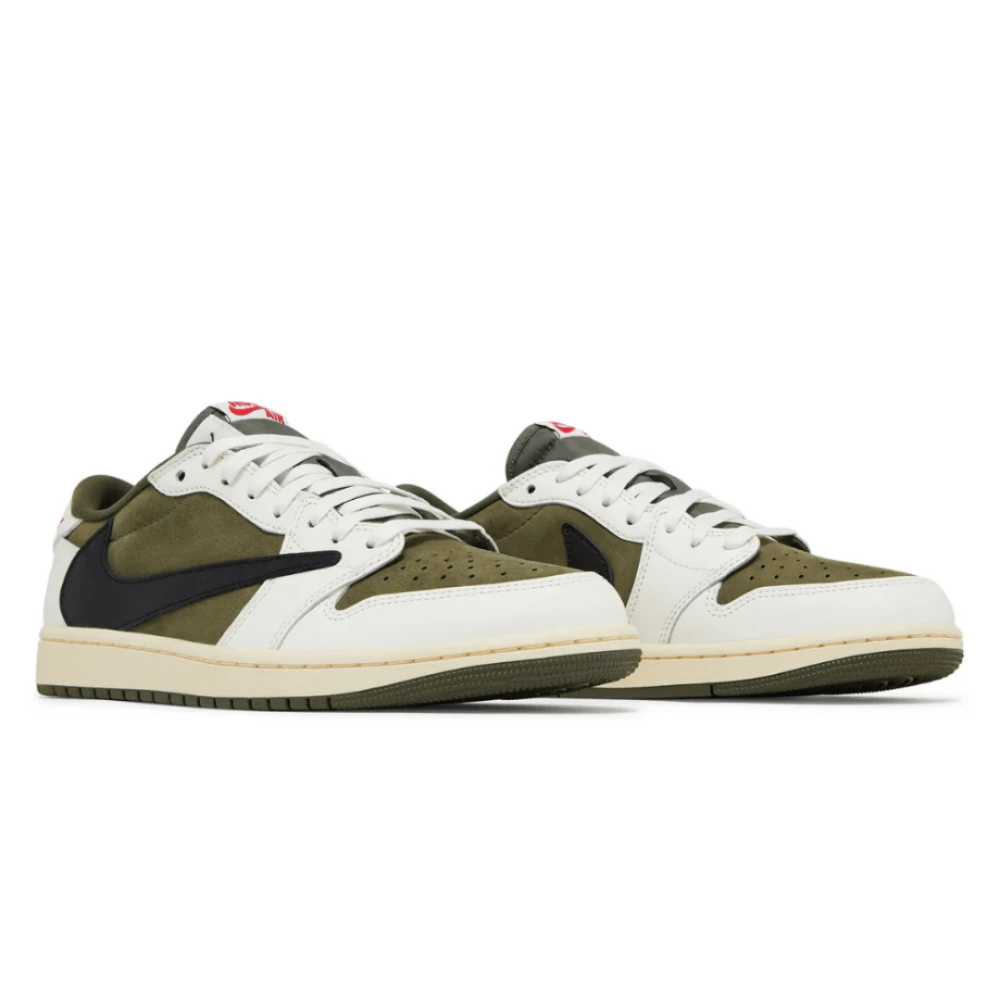 Travis Scott x Nike Air Jordan 1 Reverse Olive On Feet UAE
