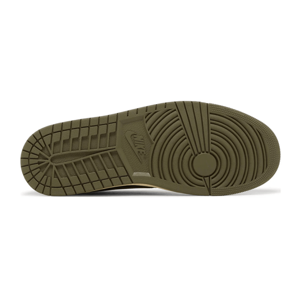 Heel branding Travis Scott x Wmns Air Jordan 1 Retro Low OG Olive UAE