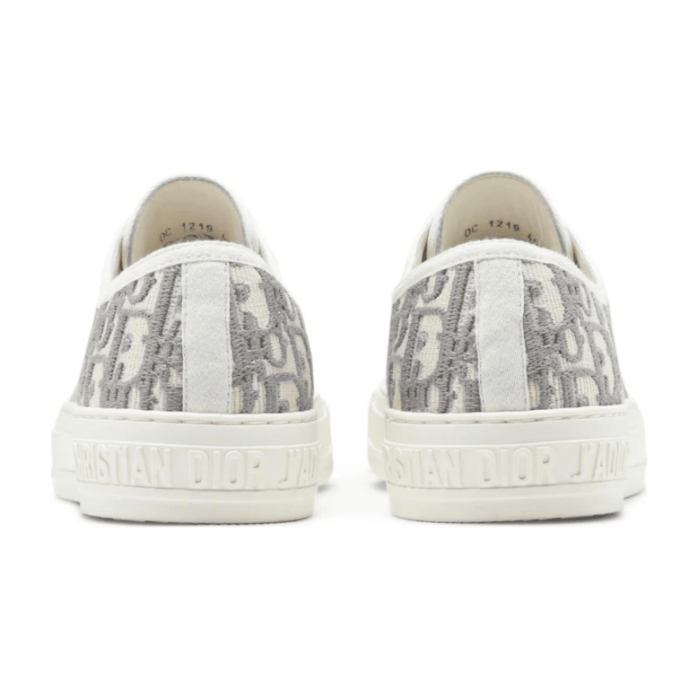 WALK’N’DIOR Embroidered Canvas Low Grey heel view