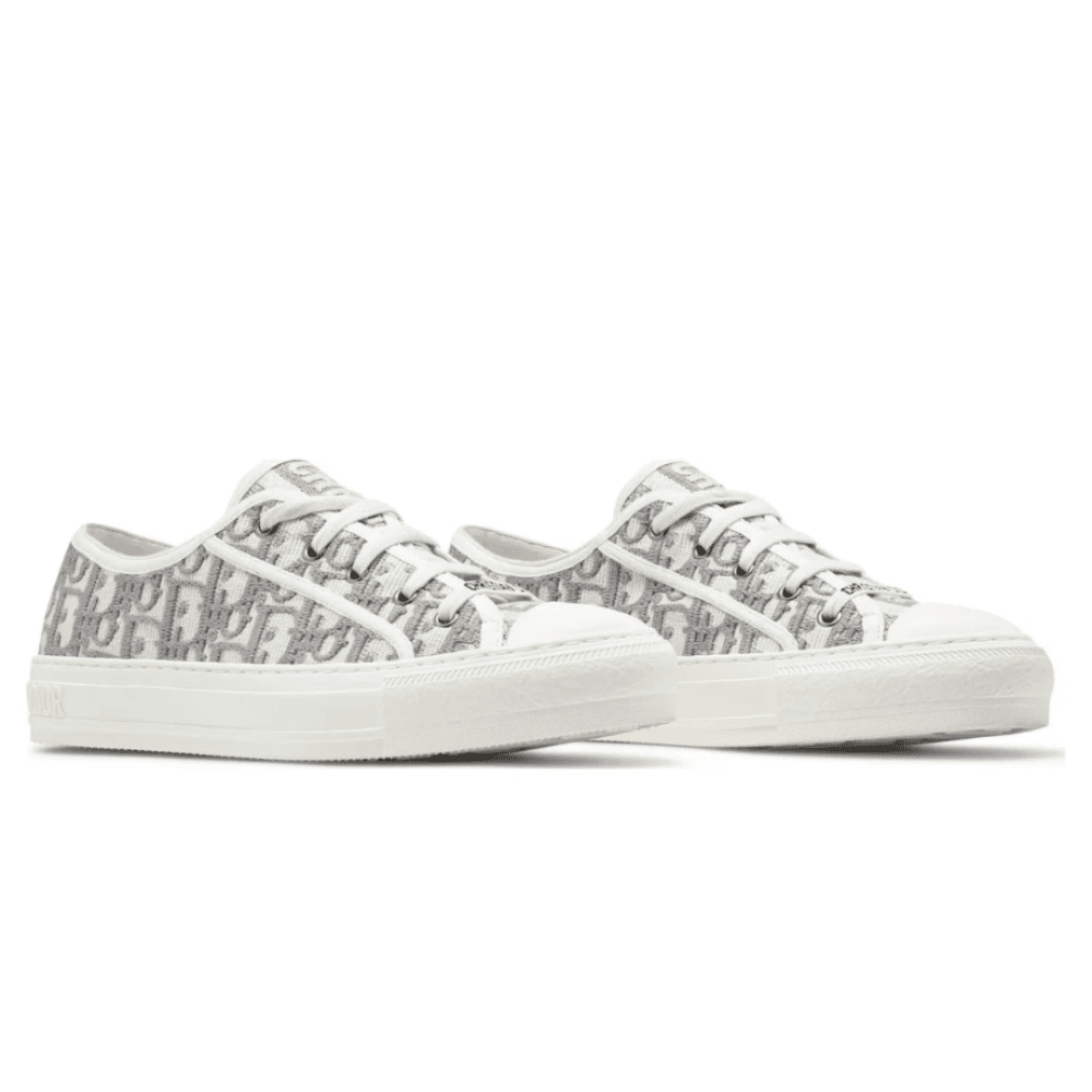 WALK’N’DIOR Embroidered Canvas Low Grey upper detail