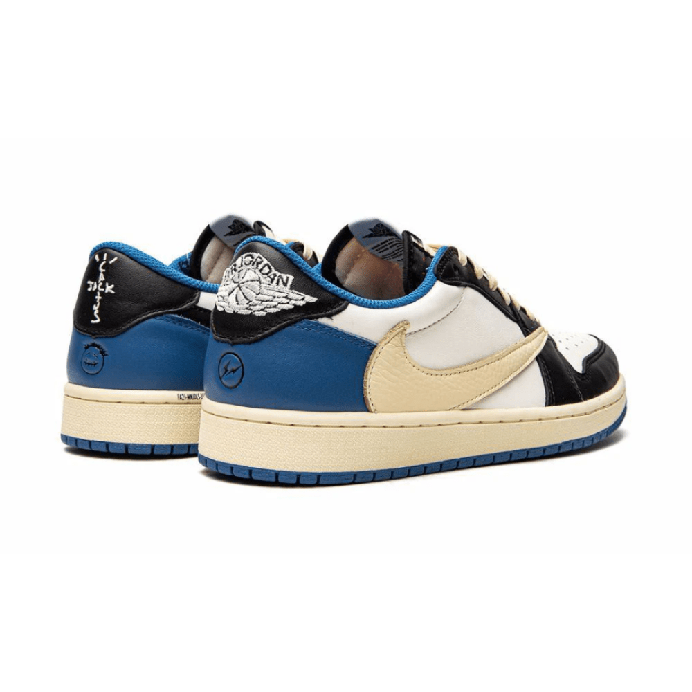 Side view of Travis Scott Air Jordan 1 Low OG SP Mocha Brown sneakers in UAE