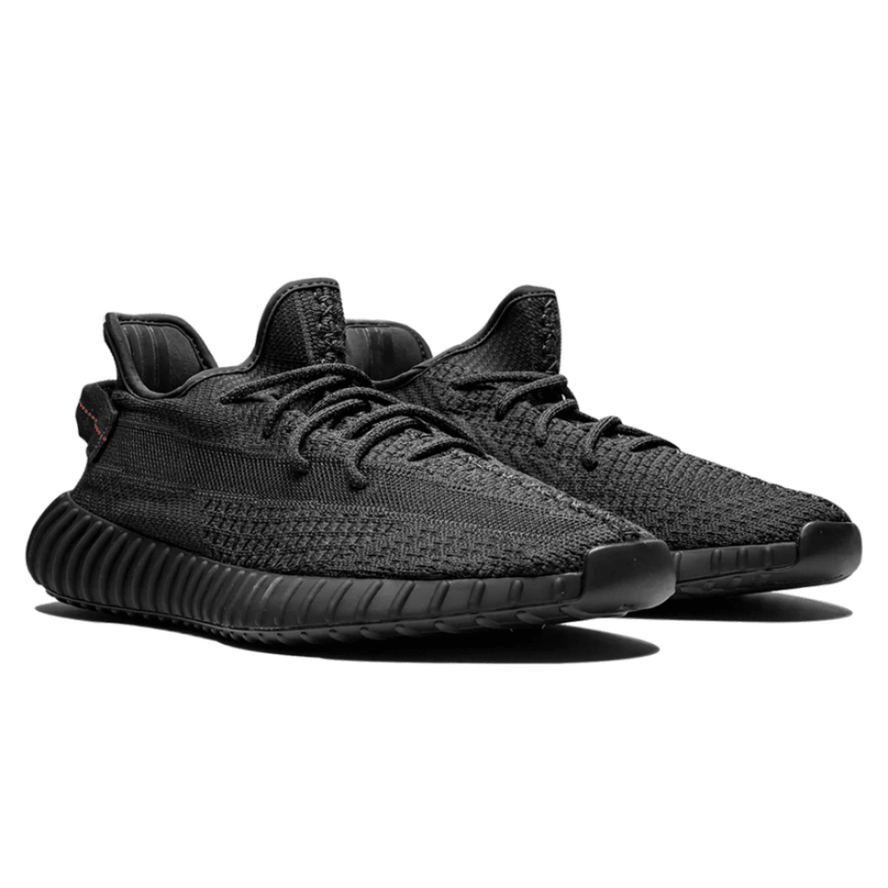 Yeezy Boost 350 V2 Black Static on feet Dubai